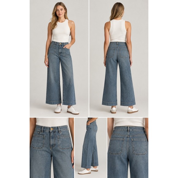Maeve Denim - MAEVE Jeans The Colette High-Rise Wide-Leg Cropped Lagenlook *29Wx26L*